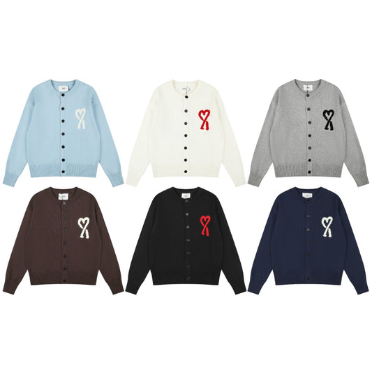 AMI PARIS Classic V-Neck Knit Sweater
